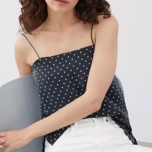 EVERLANE Polka Dot Navy Tank Top